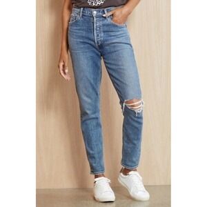 AGOLDE Nico High Rise Slim Denim Blue Jeans Button Fly Shoreline Women Sz 30